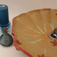 El Yapımı Seramik Lavabo - Deniz Yıldızı Detaylı Lavabo