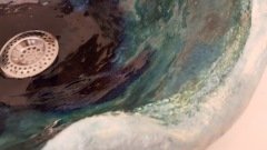 El Yapımı Seramik Lavabo - Girdap Formunda 1