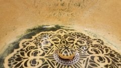 El Yapımı Seramik Lavabo -  Bakır Oksit El Boyaması