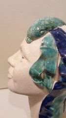 Seramik Heykel - Saçı Balıklı Beyaz Kadın