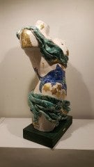 Seramik Heykel - Tors Kadın 71x36x25cm