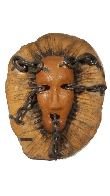El Yapımı Seramik Pano - Kimlikler - Tutsak 42,5x34,5x9cm