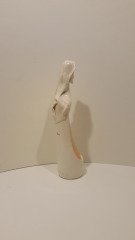 El Yapımı Haç Dekorlu Meryem Ana Mumluk Beyaz 10 23x15
