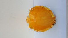 İçi Sarı Dışı Kristal Sırlı Kayık Çanak