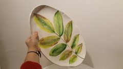 Gerçek Yaprak Baskılı Tabak 012