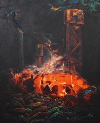 Tuval Üzeri Tağlı Boya / Islak İmzalı / Garantili / Orijinal Sanat Eseri 003 110x90 cm