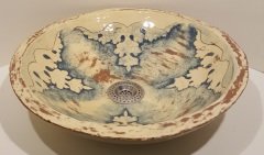 El yapımı, el boyaması seramik lavabo