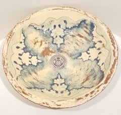 El yapımı, el boyaması seramik lavabo