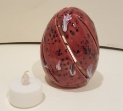 Bordo Kristal Sırlı Tea Ligth Mumluk