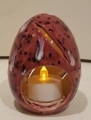 Bordo Kristal Sırlı Tea Ligth Mumluk