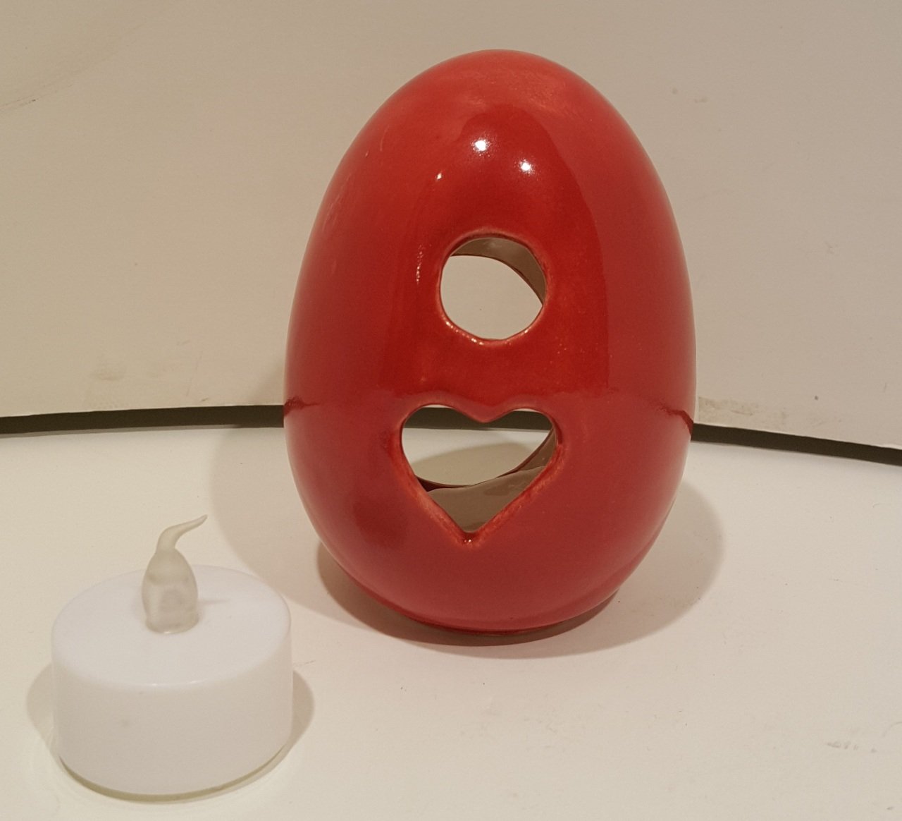 Kırmızı Kalpli Tea Ligth Mumluk