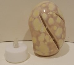 Krem Kristal Sırlı Tea Ligth Mumluk