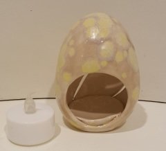 Krem Kristal Sırlı Tea Ligth Mumluk