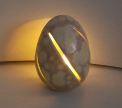 Krem Kristal Sırlı Tea Ligth Mumluk
