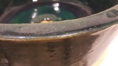 Koyu turkuaz lavabo El yapımı seramik lavabo