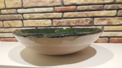 Yaprak dokulu El yapımı seramik lavabo