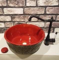 Bakır dövme lavabo