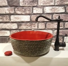 Bakır dövme lavabo