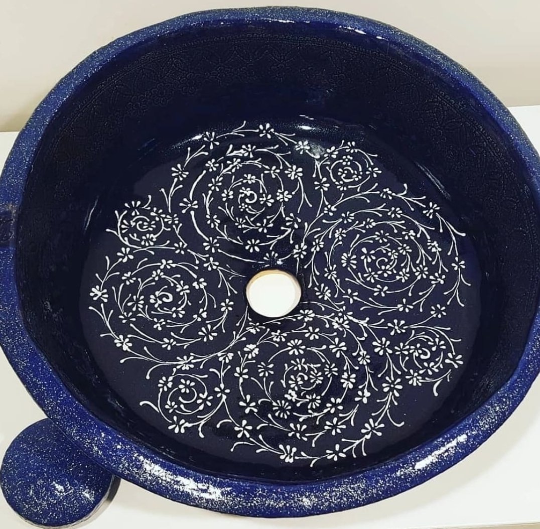Haliç işi lacivert lavabo