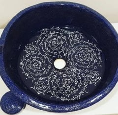 Haliç işi lacivert lavabo