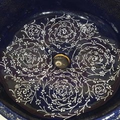 Haliç işi lacivert lavabo