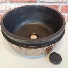 Gold bronz mat siyah lavabo