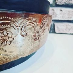 Gold bronz parlak siyah lavabo